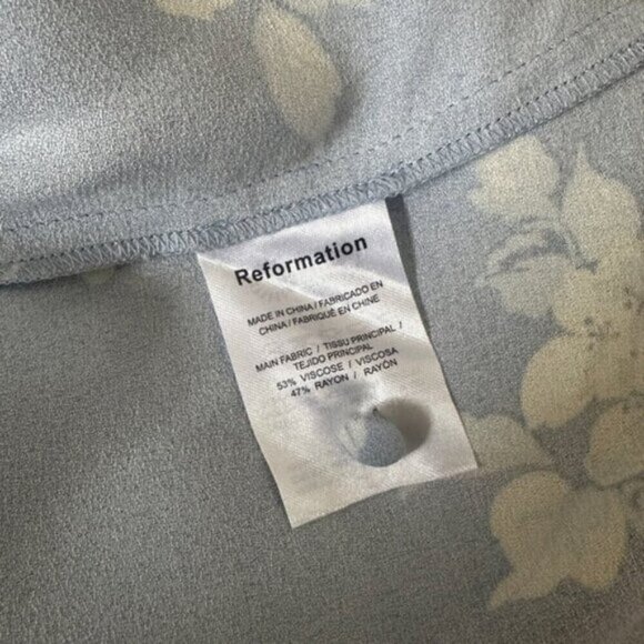 NEW Reformation Reverie Long Dress Bijou Light Blue Floral | US 4 UK 8 - Picture 12 of 16